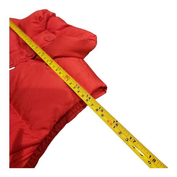 J.Crew Women Small Down Feather Puffer Vest Jacket Red Coral Fleece Lined Warm - Picture 5 of 10